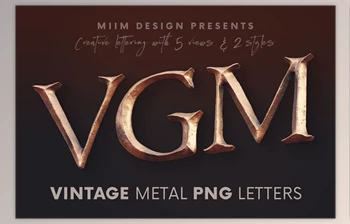 Download Vintage <span class='badge badge-warning'>Metallic</span> – 3D Lettering Creativemarket - 6117534