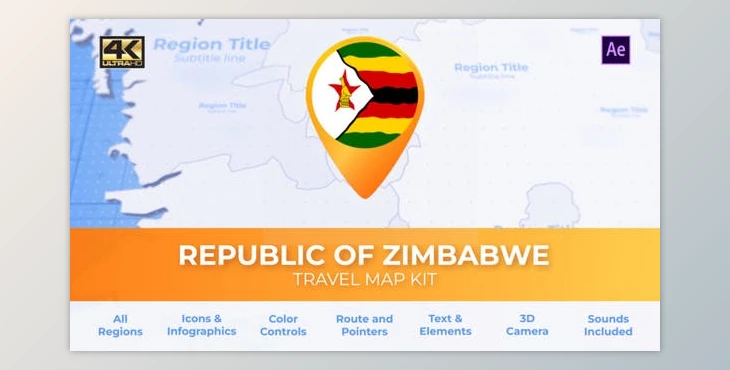 Download Zimbabwe Map – Republic of Zimbabwe Travel Map (Videohive 39799504) - AE Project