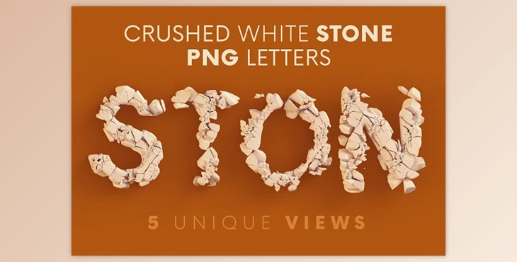 Download Crushed White Stone – 3D Lettering CreativeMarket - 10868404