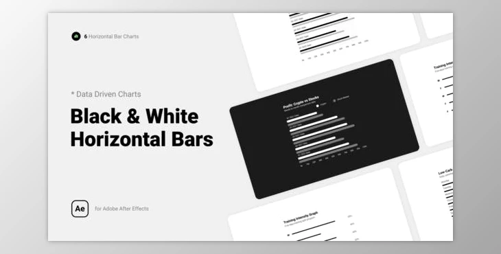 Download Black & White Horizontal Bar Charts (Videohive 39734489) - AE Project