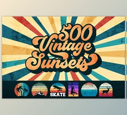 Download 500 Retro SVG Vintage Sunsets Bundle CreativeMarket - 7432111