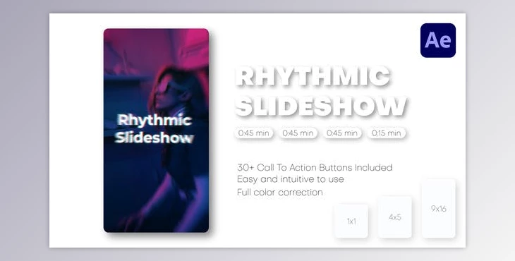 Download Rhythmic Slideshow – Instagram Reels, TikTok Post, Short Stories (Videohive 41955729) - AE Project