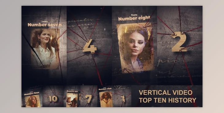 Download Top 10 History Vertical Video (Videohive 42008296) - AE Project