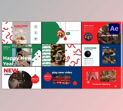 Download New Year Youtube End Screens for After Effects (Videohive 42061198) - AE Project