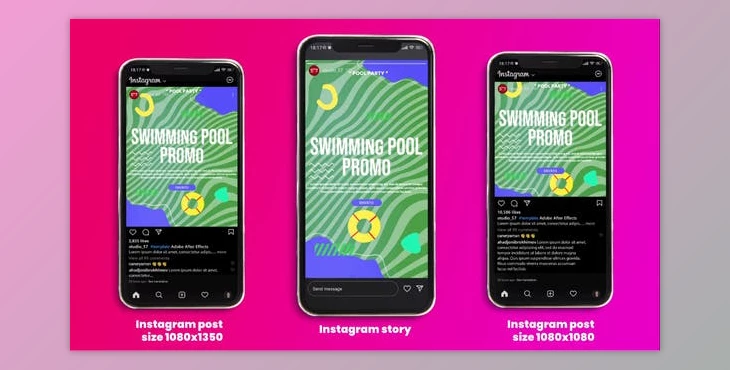 Download Swimming Pool Promo Instagram Story, Post (3 in 1) (VideoHive 39997660) - AE Project