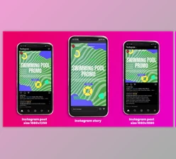 Download Swimming Pool Promo Instagram Story, Post (3 in 1) (VideoHive 39997660) - AE Project