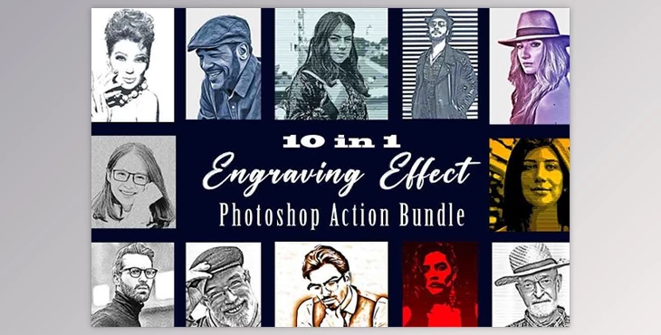 Download Engraving Effect PS Action Bundle Creativemarket - 10954347