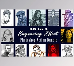 Download Engraving Effect PS Action Bundle Creativemarket - 10954347