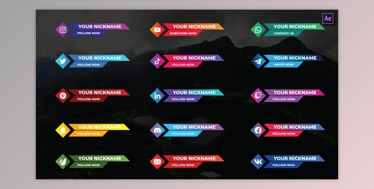 Download Colorful Social Media Lower Thirds (Videohive 40069925) - AE Project