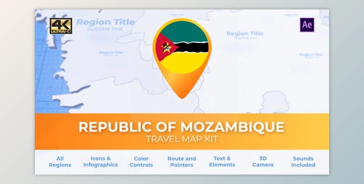Download Mozambique Map – Republic of Mozambique Travel Map (Videohive 39801197) - AE Project