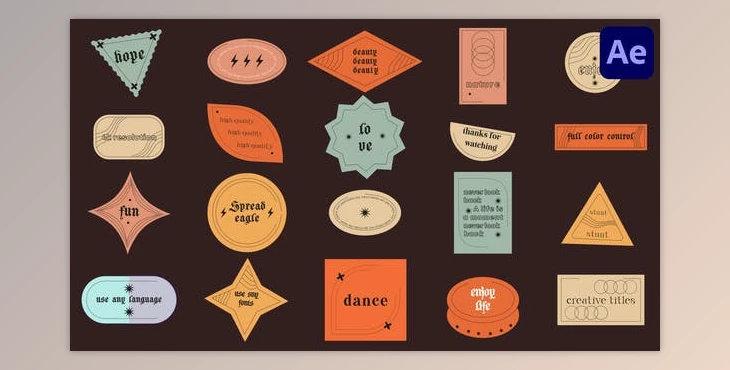 Download Abstract Sticker Titles for After Effects (Videohive 40252241) - AE Project