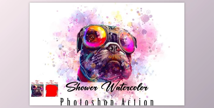 Download Shower Watercolor Photoshop Action CreativeMarket - 10959873