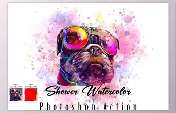Download Shower Watercolor <span class='badge badge-warning'>Photoshop</span> Action CreativeMarket - 10959873
