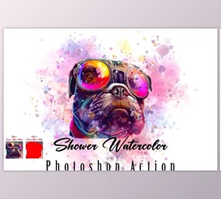 Download Shower Watercolor Photoshop Action CreativeMarket - 10959873