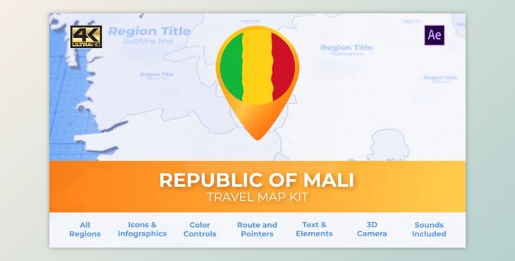Download Mali Map – Republic of Mali Travel Map (Videohive 39801159) - AE Project