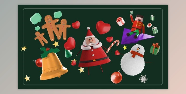 Download 3D Christmas Social Icons Pack (Videohive 42203354) - AE Project