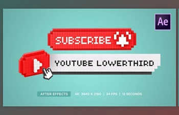 Download Youtube Lowerthird Subscribe Button <span class='badge badge-warning'>3D</span> Pixel (Videohive 41317702) - AE Project