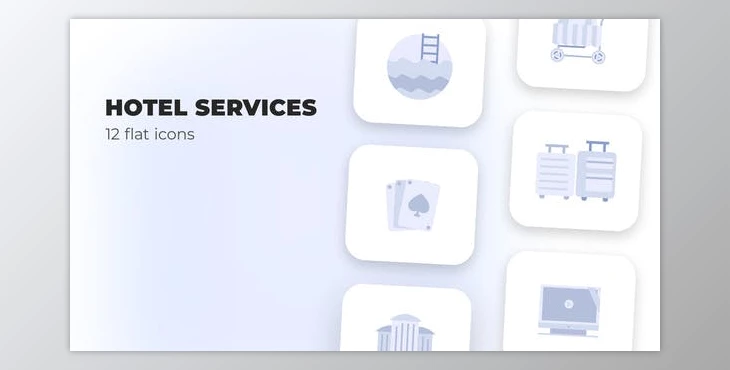 Download Hotel Services – Flat Icons (Videohive 39986515) - AE Project