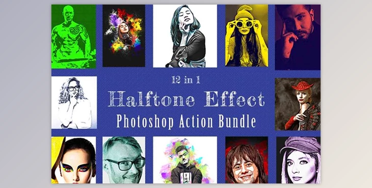 Download Halftone Effect PS Action Bundle CreativeMarket - 10976163