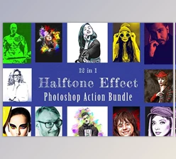Download Halftone Effect PS Action Bundle CreativeMarket - 10976163