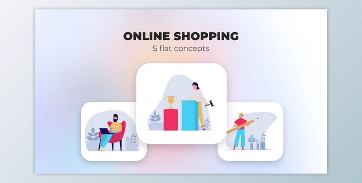 Download Online shopping – Flat concepts (Videohive 39984579) - AE Project