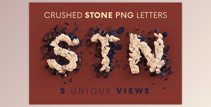 Download Crushed Stones – 3D Lettering CreativeMarket - 10998878