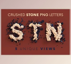 Download Crushed Stones – 3D Lettering CreativeMarket - 10998878