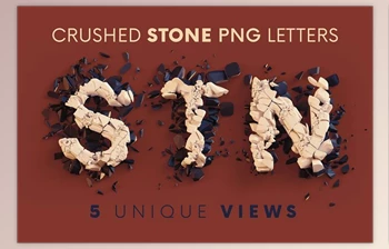 Download Crushed Stones – <span class='badge badge-warning'>3D</span> Lettering CreativeMarket - 10998878