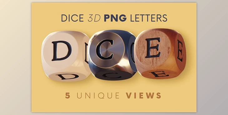 Download Dice – 3D Lettering CreativeMarket - 10998877