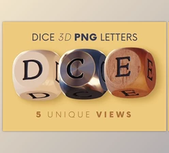 Download Dice – 3D Lettering CreativeMarket - 10998877