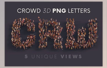 Download <span class='badge badge-warning'>Big</span> Crowd – 3D Lettering CreativeMarket - 10996366