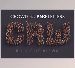 Download Big Crowd – 3D Lettering CreativeMarket - 10996366