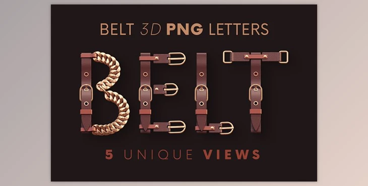 Download Belt – 3D Lettering CreativeMarket - 10996344