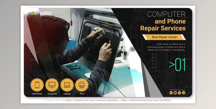 Download Computer and Phones Repair Services (Videohive 33224653) - AE Project