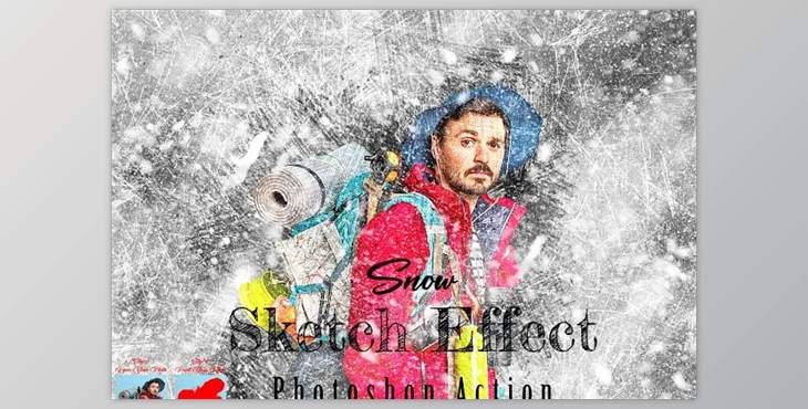 Download Snow Sketch Effect Photoshop Action