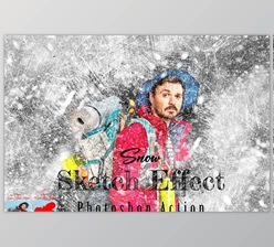 Download Snow Sketch Effect Photoshop Action