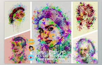 Download Ink Drop Painting <span class='badge badge-warning'>Photoshop</span> Action Creativemarket - 6802788