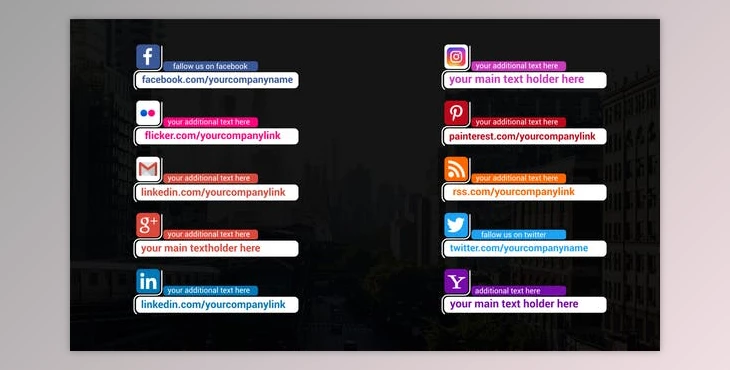 Download Social Media Lower Thirds (Videohive 42670191) - AE Project