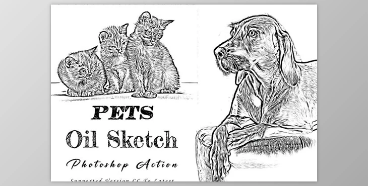 Download Pets Oil Sketch Photoshop Action