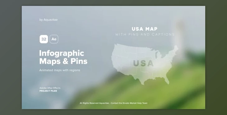 Download Infographic Maps with Pins (Videohive 40227438) - AE Project