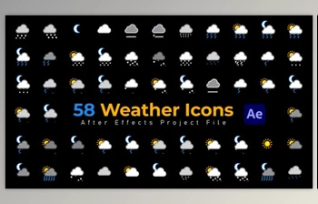 Download Weather Icons – 58 <span class='badge badge-warning'>Pack</span> (Videohive 42790062) - AE Project