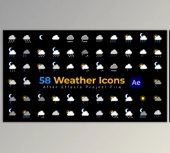 Download Weather Icons – 58 Pack (Videohive 42790062) - AE Project
