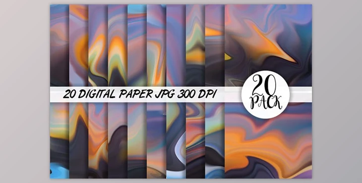 Download Digital paper design realistic wave Creativemarket - 10896839
