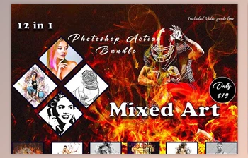 Download Mixed Art Photoshop Action <span class='badge badge-warning'>Bundle</span> <span class='badge badge-warning'>CreativeMarket</span> - 11011649