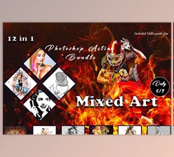 Download Mixed Art Photoshop Action Bundle CreativeMarket - 11011649