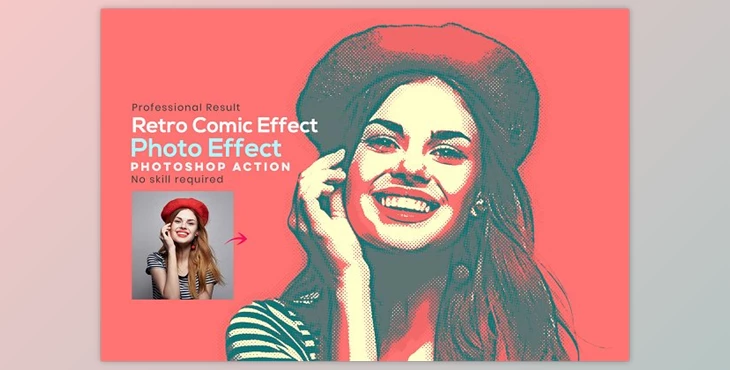 Download Retro Comic Effect Photoshop Action Creativemarket - 10863177