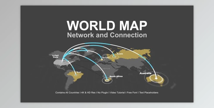 Download World Map – Network Connection (Videohive 40506805) - AE Project