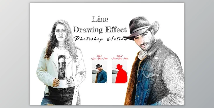 Download Creativemarket - Line Drawing Effect Photoshop Action