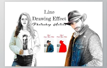 Download <span class='badge badge-warning'>Creativemarket</span> - Line Drawing <span class='badge badge-warning'>Effect</span> Photoshop Action