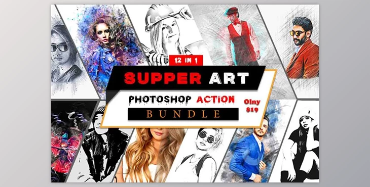 Download Supper Art Photoshop Action Bundle Creativemarket - 11017664